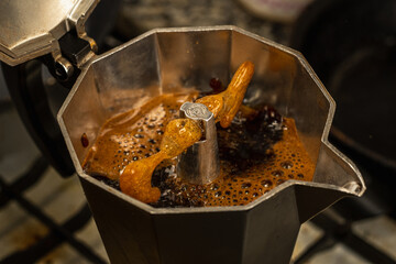hot freshly brewed coffee with aroma