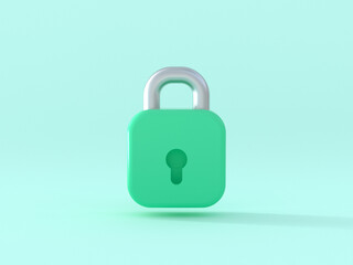 3d render abstract object key lock