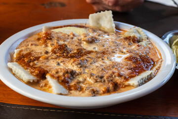 homemade ravioli in traditional restaurant