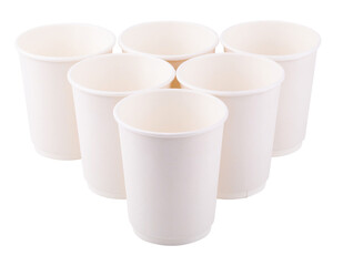 Takeaway White paper coffee cup isolated on alpha background