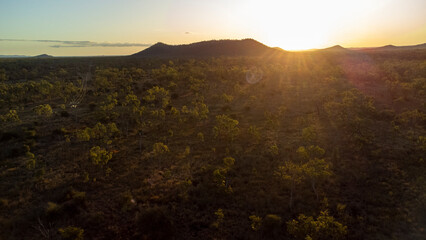 Mt Surprise in outback Queensland at sunset