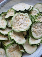 건조된 유기농 채소 애호박, 음식 재료