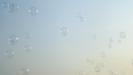 de-focused. Soap bubbles on gray white background,for advertisement,texture,design,cosmetics,free space for text,texture background concept.