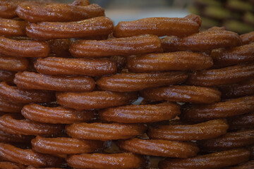 Halka tatli. Ring sweet one of the traditional desserts of Adana.Turkey.