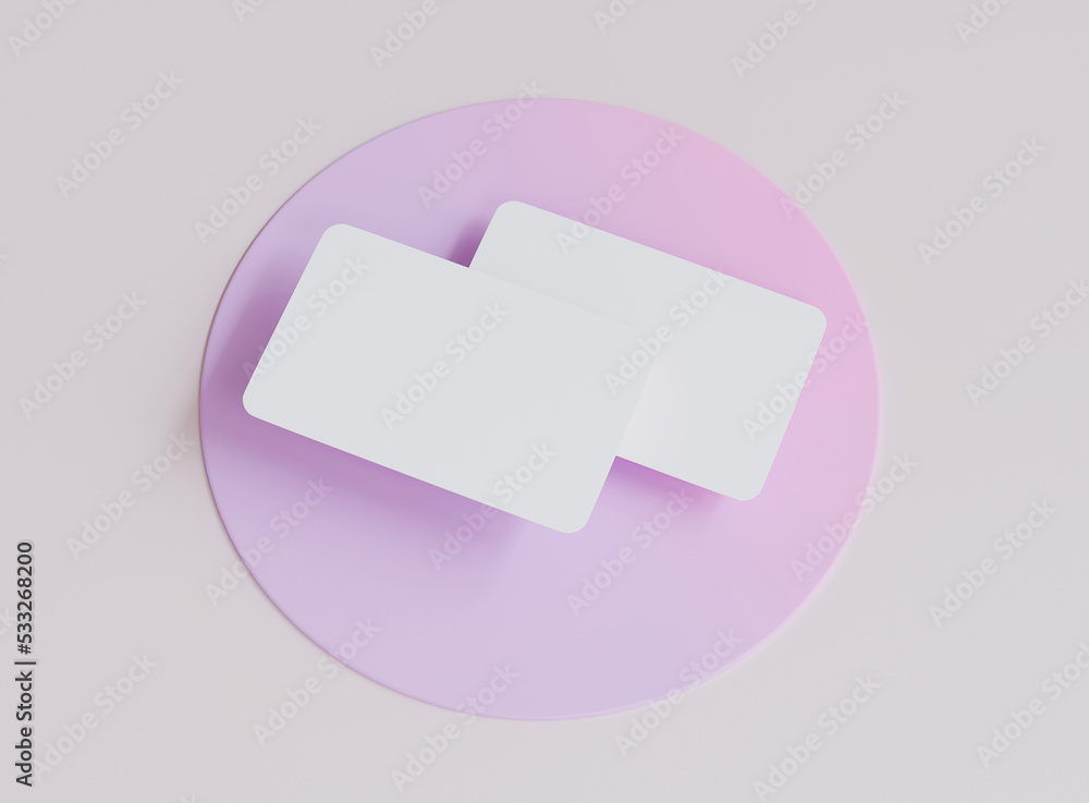Poster 3d blank business cards with soft shadow. mockup scene. template for branding identity. 3d rendering