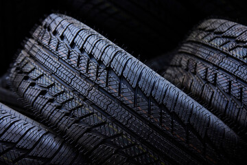 Close Up of New Vehicle Tires 