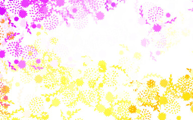 Light Pink, Yellow vector abstract design with flowers