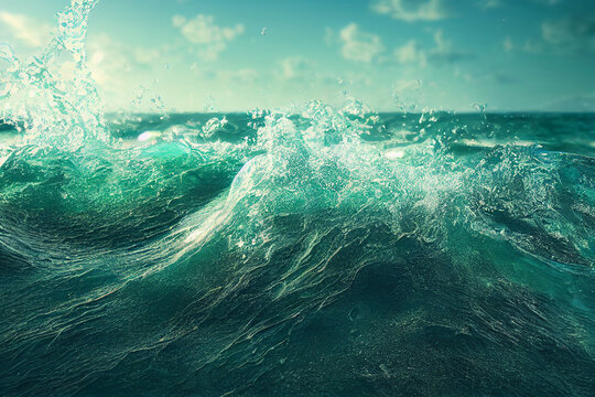 Ocean Waves Crashing Together