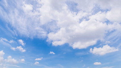 Panoramic view of clear blue sky and clouds, clouds with background.