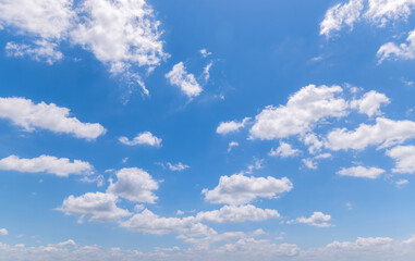 Panoramic view of clear blue sky and clouds, clouds with background.
