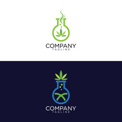 laboratory nature logo design and premium vector templates