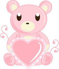 Naklejka na ściany i meble teddy valentine's day