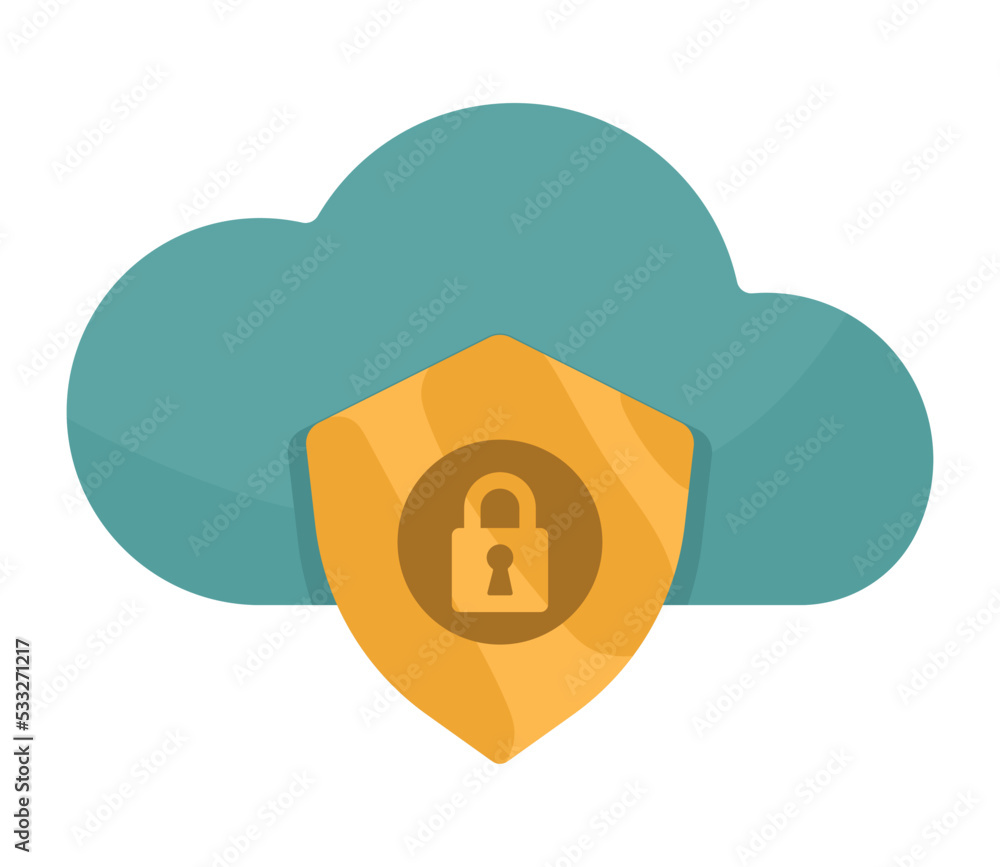 Poster cloud computing with padlock