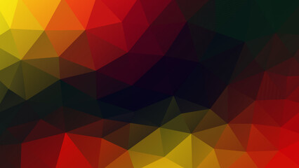 Vector low poly abstract illustration with colors of the German flag. Polygonal geometric patriotic banner with place for text