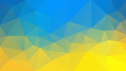 Vector low poly blurred flag of Ukraine. Polygonal geometric decorative illustration. Stylish Ukrainian flag