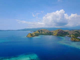 Beautiful aerial view of Gili Laba island, Flores, Indonesia