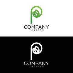 p nature logo design and premium vector templates