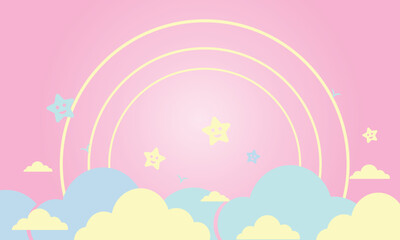 Abstract kawaii Sky Pastel background.