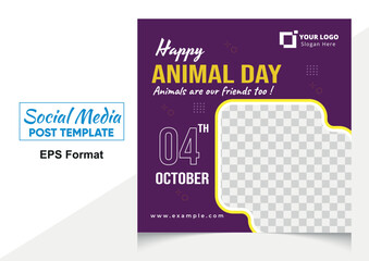 World animal day social media post template