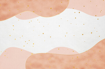 Graceful white Japanese "Washi" paper texture for backgrounds and frames. Designed with abstracted patterns of natural beauty in gold and pink.