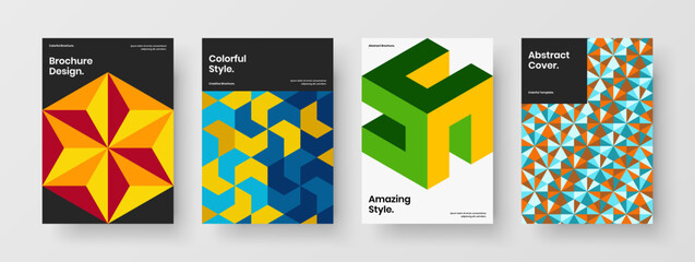Obraz premium Creative postcard vector design illustration composition. Premium mosaic shapes flyer concept set.