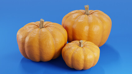 Pumpkins isolated with background