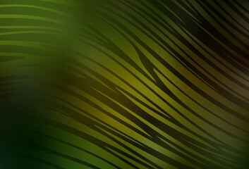 Obraz premium Dark Green, Yellow vector pattern with bent lines.