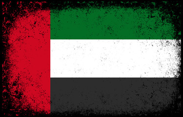 old dirty grunge vintage united arab emirates national flag background