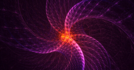 3D rendering abstract multicolor fractal light background