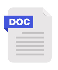 Word document file format icon illustration