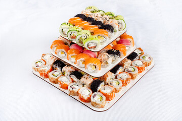 sushi cake on the white background