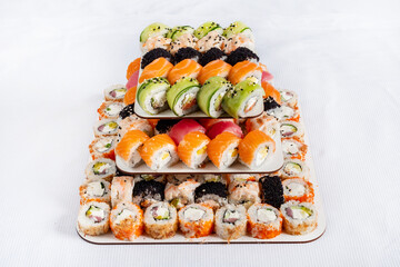 sushi cake on the white background