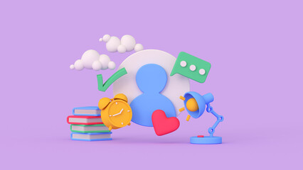 Minimal profile avatar icon 3D render illustration