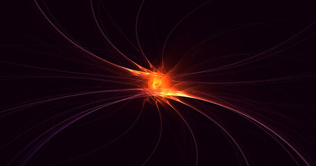 3D rendering abstract multicolor fractal light background