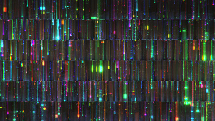 Fototapeta premium Glowing light lines and glass 3D rendering