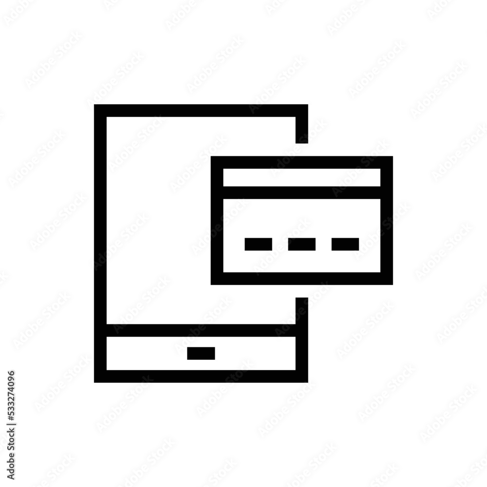 Canvas Prints Mobile banking vector outline icon symbol design