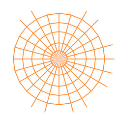 Orange spider web for Halloween decoration.