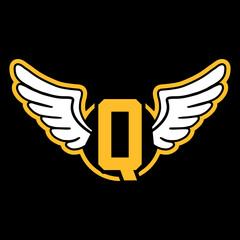 Q logo wing for identity. vector illustration for your brand.