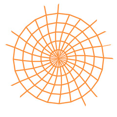 Orange spider web for Halloween decoration, deformed.