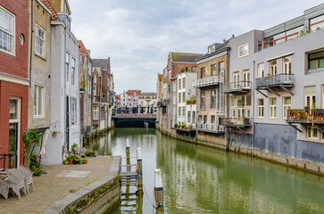 Naklejka na ściany i meble City canal, Dordrecht, Nederland 