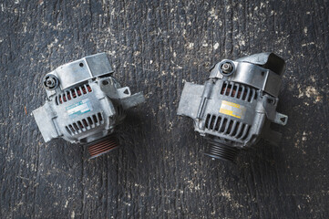Old used car alternator.