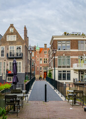 Fototapeta na wymiar Historic houses in a city center, Dordrecht, Nederland 