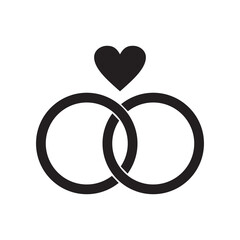Wedding ring icon vector illustration symbol