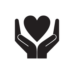 hand and heart icon logo symbol