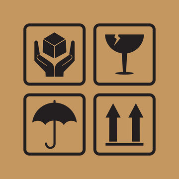 set of packing icons vector symbol
