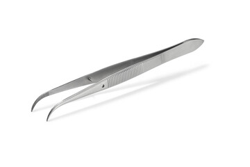 medical tweezers on a white background