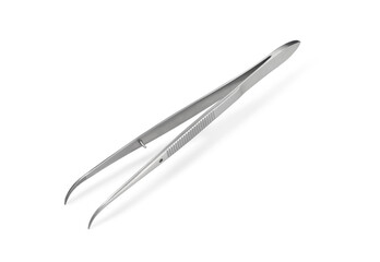 medical tweezers on a white background