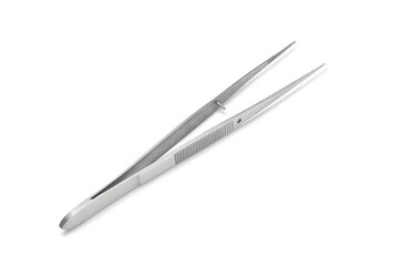 medical tweezers on a white background