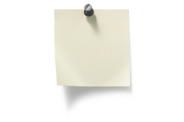 black pushpin and cream color sticky notes