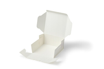 White paper box for food package on a white
